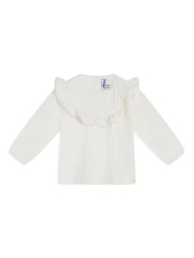 Tartine Et Chocolat Babies' Ruffle-detail T-shirt In White
