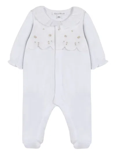 Tartine Et Chocolat Babies' Ruffled Collar Pyjamas In White