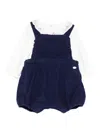 Tartine Et Chocolat Ruffled Corduroy Babygrow In Blue