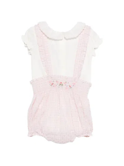 Tartine Et Chocolat Ruffled Floral Babygrow Set In Pink