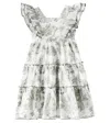 Tartine Et Chocolat Ruffled Floral Cotton Dress In White