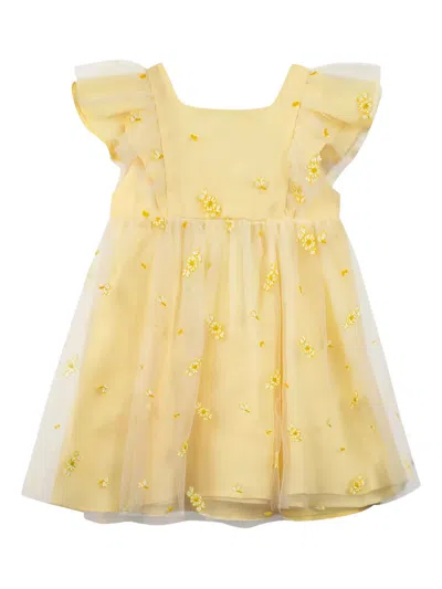 Tartine Et Chocolat Babies' Ruffled Floral Dress In Yellow