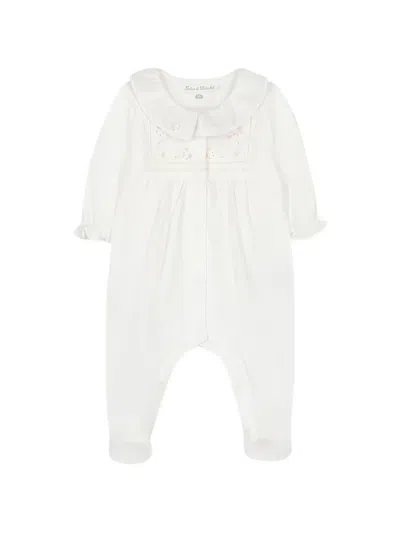Tartine Et Chocolat Babies' Ruffled Floral-print Pyjamas In White