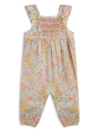 Tartine Et Chocolat Babies' Ruffled Liberty-fabric Romper In Pink