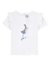 Tartine Et Chocolat Ruffled Rabbit-print T-shirt In White