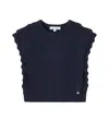 Tartine Et Chocolat Ruffled Sweater Vest In Blue