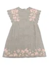 Tartine Et Chocolat Scalloped-edge Embroidered Dress In Gray