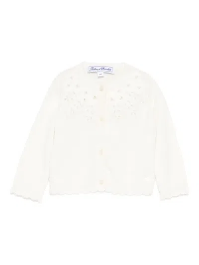 Tartine Et Chocolat Babies' Scalloped-hem Cardigan In White