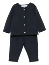 Tartine Et Chocolat Scalloped-trim Jersey Leggings In Blue
