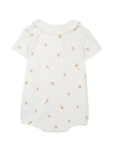 Tartine Et Chocolat Babies' Seashell-prints Cotton Romper In Neutral