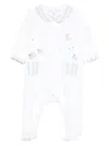 Tartine Et Chocolat Sheep-embroidery Striped Pajama In White