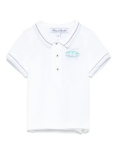 Tartine Et Chocolat Babies' Slogan-embroidered Polo Shirt In White