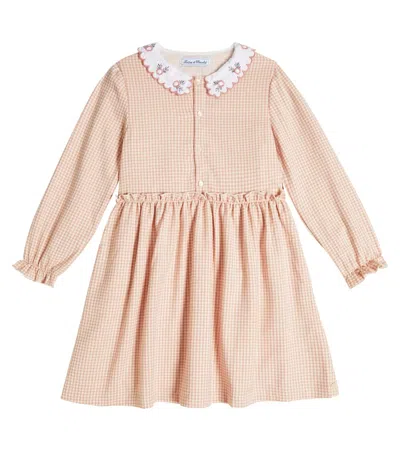 Tartine Et Chocolat Kids' Smocked Checked Dress In Pink