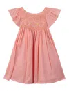 Tartine Et Chocolat Smocked Flutter-sleeve Dress In Pink
