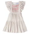 Tartine Et Chocolat Smocked Striped Dress In Grey