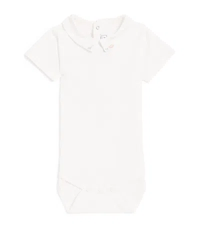 Tartine Et Chocolat Kids' Stretch-cotton Collared Bodysuit In White