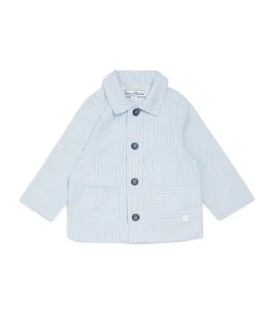 Tartine Et Chocolat Kids' Stripe Button-up Jacket In Blue