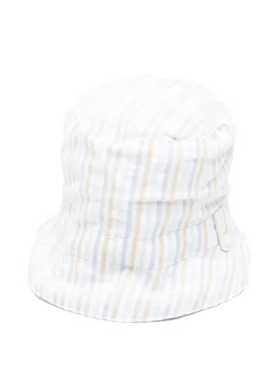 Tartine Et Chocolat Babies' Stripe-pattern Sun Hat In White