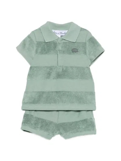 Tartine Et Chocolat Striped Babywear In Green