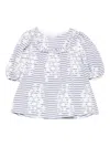 Tartine Et Chocolat Striped Embroidered Blouse In Blue