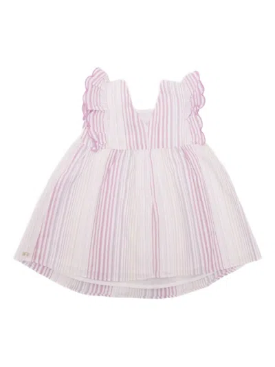 Tartine Et Chocolat Kids' Striped Ruffled Dress In Pink
