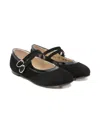 Tartine Et Chocolat Suede Ballet Flats In Black