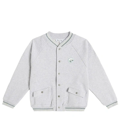 Tartine Et Chocolat Kids' Cardigan Teddy Aus Baumwoll-fleece In Grau