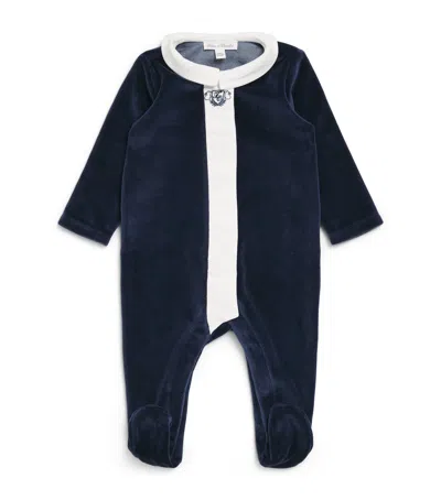 Tartine Et Chocolat Kids'  Velour All-in-one In Blue