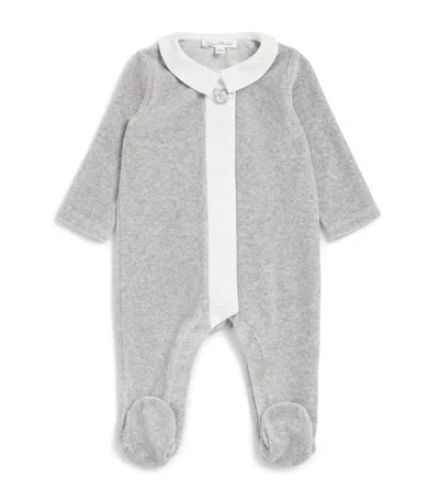 Tartine Et Chocolat Kids'  Velour All-in-one In Gray