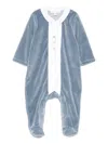 Tartine Et Chocolat Velour Babygrow In Blue