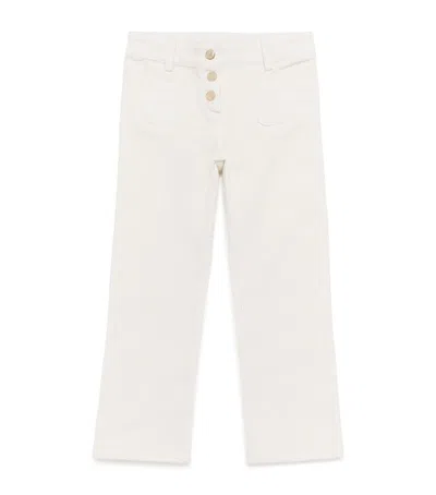 Tartine Et Chocolat Kids' Velvet Straight Trousers In White
