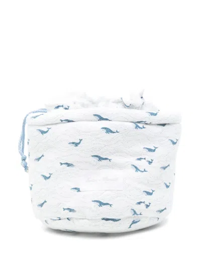 Tartine Et Chocolat Kids' Wale-jacquard Bucket Bag In White