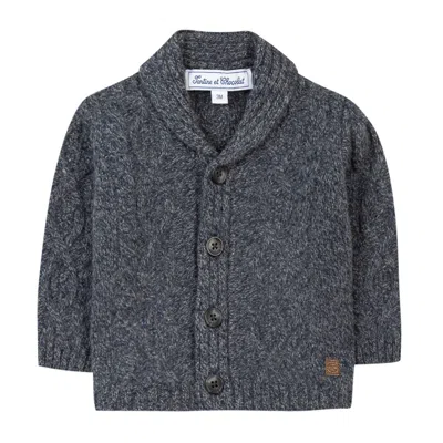 Tartine Et Chocolat Kids' Wool Cardigan In Grigio