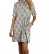Tarun Fab & Tex Amelia Mini Dress In Bahama Sea In Green