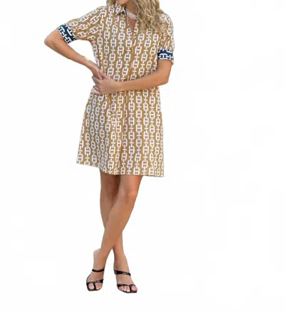 Tarun Fab & Tex Amelia Mini Dress In Chain Gold In Multi
