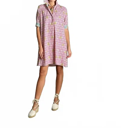 Tarun Fab & Tex Amelia Mini Dress In Colony Pink In Multi