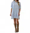 Tarun Fab & Tex Amelia Mini Dress In Tribal Denim In Blue