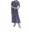 Tarun Fab & Tex Kristina Midi Dress In Batik Navy In Blue