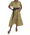 Tarun Fab & Tex Kristina Midi Dress In Cotton Fields In Green