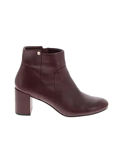 Pre-owned Taryn Rose Ankle Boots In Burgundy