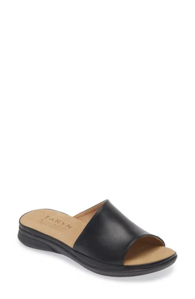 Taryn Rose Asymmetrical Slide Sandal In Black