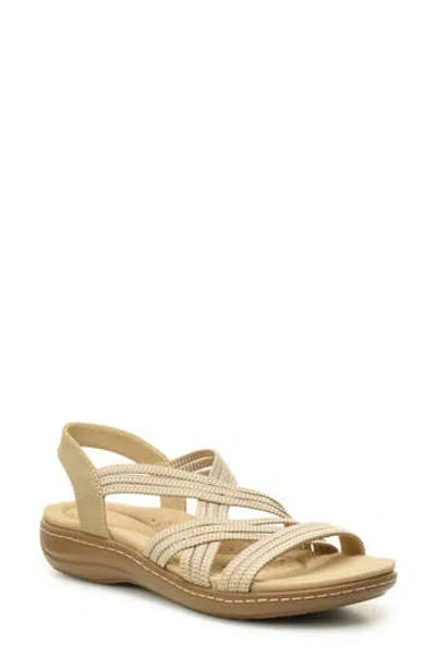 Taryn Rose Elastic Slingback Sandal In Beige