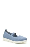 Taryn Rose Flexible Mary Jane Slip On Flat In Blue