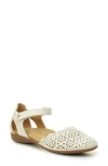 Taryn Rose Laser Cut Ankle Strap Sandal In Silver