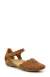 Taryn Rose Laser Cut Ankle Strap Sandal In Brown