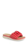 Taryn Rose Pleated Slide Sandal In Coral