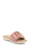Taryn Rose Pleated Slide Sandal In Pastel Pink