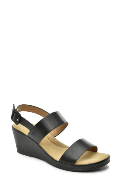 Taryn Rose Ramsy Wedge Sandal In Black