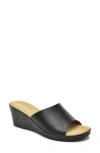 Taryn Rose Skoal Platform Wedge Sandal In Black