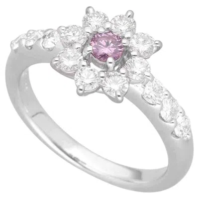 Pre-owned Tasaki 0.13ct Intense Purplish Pink Diamond Pt900 Ring Size 6.25 Cgl Gia Jun 202